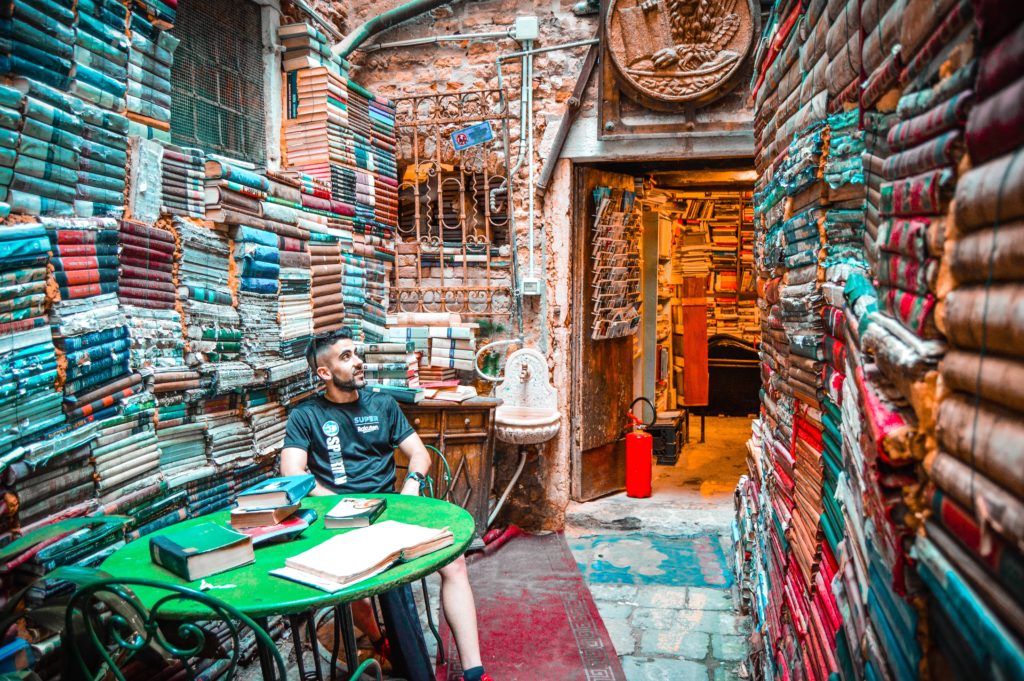 Patio interior librería Acqua Alta, Venecia